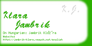 klara jambrik business card